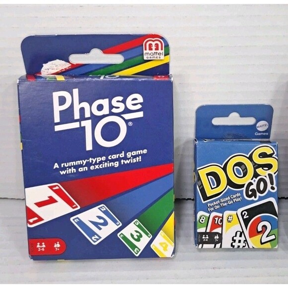 Travel Card Game Lot (4) Phase 10 Scrabble Slam Family Feud DOS Go Complete Set - Picture 2 of 6